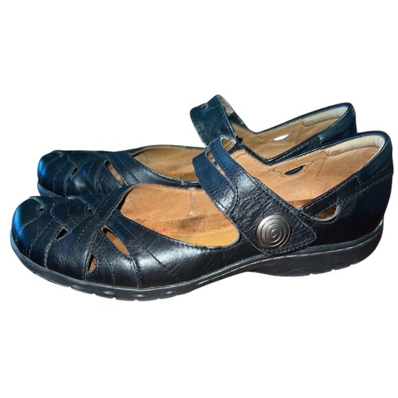 Cobb Hill Womens 9.5M Black Leather Mary Jane Shoes With Strap - Picture 1 of 7